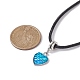 Ожерелье в форме сердца с рыбьей чешуей 304 из нержавеющей стали и подвеской из смолы NJEW-JN04571-4