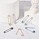 Unicraftale 12Pcs 6 Colors 304 Stainless Steel Safety Pin Hoop Earrings for Women AJEW-UN0001-40-3