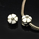 Alloy Enamel Flower Large Hole Style European Beads MPDL-R036-51J-1