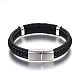 Leather Cord Bracelets BJEW-E352-34P-3