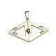 304 Stainless Steel Rhinestone Magnetic Glass Triangle Photo Living Memory Floating Locket Pendants STAS-L121-04P-3
