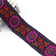 フラットエスニックスタイル刺繍ポリエステルリボン  ジャカードリボン  服飾材料  濃いピンク  2インチ（50mm）  約7.66ヤード（7m）/ pc PW-WG39693-09-1