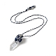 Bullet Natural Quartz Crystal Pendant Necklaces for Women NJEW-G045-01-5
