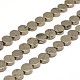 Flat Round Natural Pyrite Beads Strands G-I125-19A-1