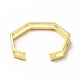Bracelet de manchette ouvert polygone en laiton placage rack pour femme BJEW-H563-01G-3