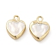 Breloques de coeur de perle de coquille PEAR-P004-65KCG-2