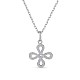 TINYSAND Happy Knot 925 Sterling Silver Cubic Zirconia Pendant Necklaces TS-N315-S-1