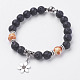 Bracelets de charme de perles de pierre de lave naturelle BJEW-I241-14E-1