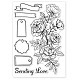 塩ビスタンプ  DIYスクラップブッキング用  装飾的なフォトアルバム  カード作り  スタンプシート  フィルムフレーム  花柄  21x14.8x0.3cm DIY-WH0371-0008-8
