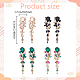 ANATTASOUL 4 Pairs 4 Colors Rhinestone Teardrop Flower Dangle Stud Earrings EJEW-AN0004-16-2