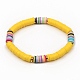Handmade Polymer Clay Heishi Beads Stretch Bracelets BJEW-JB05305-03-1