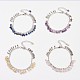 Natural Mixed Stone Chip Beaded Charm Anklets AJEW-AN00227-1