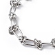 304 Stainless Steel Oval & Knot Link Chain Bracelets for Men Women BJEW-G669-17P-2