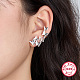 Boucles d'oreilles papillon en argent sterling plaqué rhodium 925 avec ear cuff EO1060-1-2