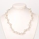 Collares de perlas de cristal de latón para mujer de moda NJEW-JN00845-01-1