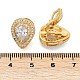 Серьги-клипсы из латунного микро-паве с прозрачными фианитами EJEW-H154-11A-G-5