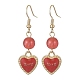 Valentine's Day Alloy Enamel Dangle Earrings with Brass Pins EJEW-JE05331-3