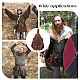 GORGECRAFT Leather Drawstring Pouch Medieval Vintage Waist Bag Phoenix Pattern Printed Portable Fanny Pack Fashion Brown Dice Coin Purse for Women Men Hiking Waist Packs Costume Accessories AJEW-WH0285-04-5