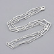 Brass Textured Paperclip Chain Necklace Making MAK-S072-01A-S-2