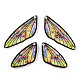透明樹脂ウィングペンダントセット  金箔  蝶の羽のチャーム  カラフル  29.5~39.5x14.5x2.5mm  穴：0.8mm  2のペア/セット RESI-TAC0021-01A-4