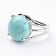 Adjustable Synthetic Turquoise Finger Rings RJEW-F075-01R-2