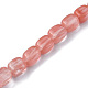 Chapelets de perles en verre de quartz de cerise G-F743-02D-1