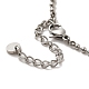 Collar con colgante redondo de perlas naturales y 304 cadena de bolas de acero inoxidable. NJEW-K255-01P-3