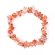 Bracelet extensible en perles d'agate rouge naturelle pour femme BJEW-AL00003-05-2