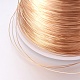 ジュエリー製作のための丸い銅線銅ビーズワイヤー  長持ちメッキ  ゴールドカラー  0.3mm  約3280.84フィート/ロール（1000m /ロール）  1ロール/ 1000g CWIR-K002-01KCG-3