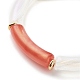 Bracelet extensible perlé tube incurvé acrylique pour femme BJEW-JB08374-5