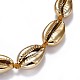 Cowrie Shell Beads Necklaces with Nylon Thread Cord and Brass Beads NJEW-JN02406-2