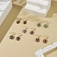 5 Pair 5 Style Natural Mixed Gemstone & Glass Seed Braided Oval Dangle Earrings Set EJEW-JE05119-3