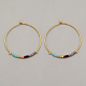 Glass Seed Beaded Hoop Earrings XS8443-12-1