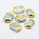 Edge Golden Plated Amazonite Beads PEAR-F006-85G-1