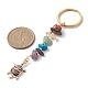 Breloques en émail en alliage de tortue et porte-clés en perles de pierres précieuses de 7 chakra KEYC-JKC00525-3
