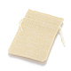 ポリエステル模造黄麻布包装袋巾着袋  レモンシフォン  23x17cm X-ABAG-R005-17x23-13-2