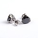 Heart 304 Stainless Steel Cubic Zirconia Stud Earrings EJEW-H306-19-6mm-1