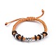 Bracelets de perles tressées coréennes réglables en cordon de polyester ciré unisexe BJEW-JB04680-06-1