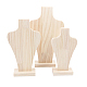 Bust Wooden Necklace Display Stands NDIS-WH0009-17-7