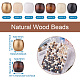 Craftdady 210pcs 7 cuentas de madera natural sin terminar estilo WOOD-CD0001-20-3