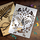 BENECREAT Bee Pattern Stainless Steel Stencil with Flower DIY-WH0289-077-7
