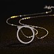 Zierliche einfache Halskette mit Ringanhänger NJEW-BB44348-A-1