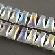Plated Faceted Trapezoid Glass Beads EGLA-S101-02-2