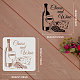 FINGERINSPIRE Wine Stencils 30x30cm Wine Cheese Stencil Stencil Plastic Grapes Wine Cheese Pattern Stencil Reusable Wine Stencils for Painting on Wood DIY-WH0172-606-2