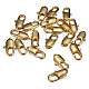 オーバル真鍮カニカン  ゴールドカラー  10x5x2.5mm  穴：2x3.5mm  約20個/袋  梱包サイズ：74x105mm KK-PH0003-13G-1