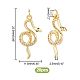 DICOSMETIC 20Pcs Snake Serpent Charm Brass Animal Pendant Micro Pave Cubic Zirconia Snake Pendant Golden Pendants with Jump Ring Dangle Charm Supplies for DIY Craft Jewelry Making FIND-DC0001-63-2
