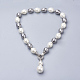 Synthetische Shell Pearl Anhänger Halsketten NJEW-Q310-02B-1