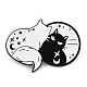 Alfileres esmaltados con forma de gato y espejo de dibujos animados JEWB-Q033-02C-1