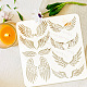 Fingerinspire Pochoirs d'ailes d'ange 11.8x11.8 pouce 8 styles de plumes d'ailes modèle de peinture réutilisable ailes fantaisie décoration pochoir ailes motif pochoir pour peinture sur bois DIY-WH0391-0382-3