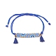 Rectangle de graine japonais fait à la main avec bracelet de perles tressées à maillons de fleurs BJEW-MZ00014-03-1